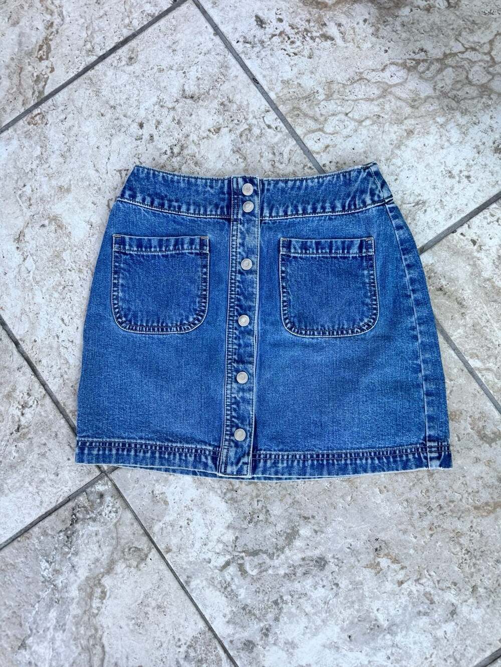 Y2K GAP High-Waisted Button-Front Denim Mini Skirt